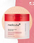 Peelingové tamponky na obličej s kyselinou jantarovou – Medicube Red (70 ks)