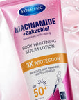 Бальзам-сироватка для тіла Kormesic Niacinamid + Bakuchiol SPF 50+ – освітлення, захист від UV та більш пружна шкіра, 200 мл