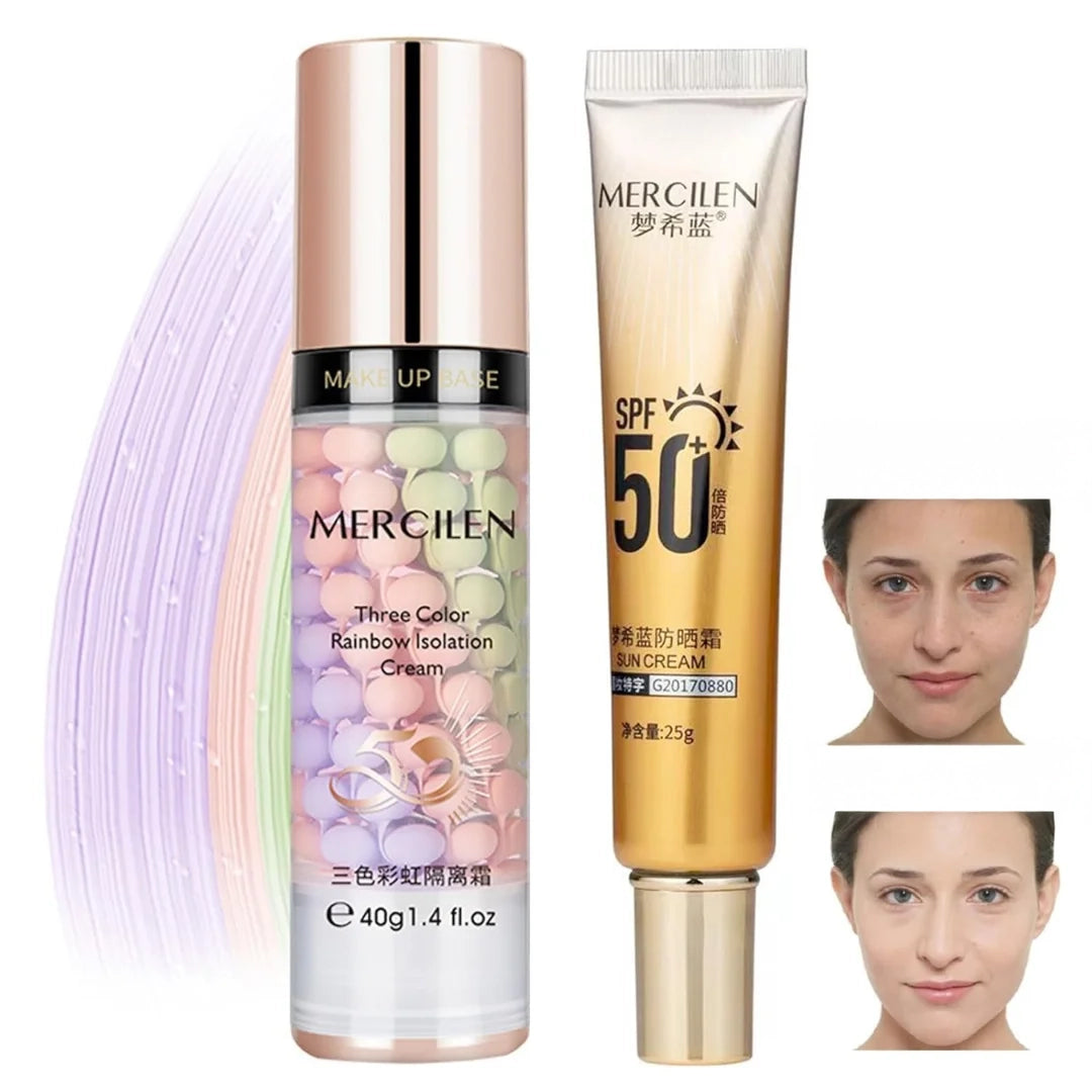 Zestaw Baza Pod Makijaż + Krem Przeciw Fotostarzeniu SPF 50 + 2 Gąbeczki Gratis