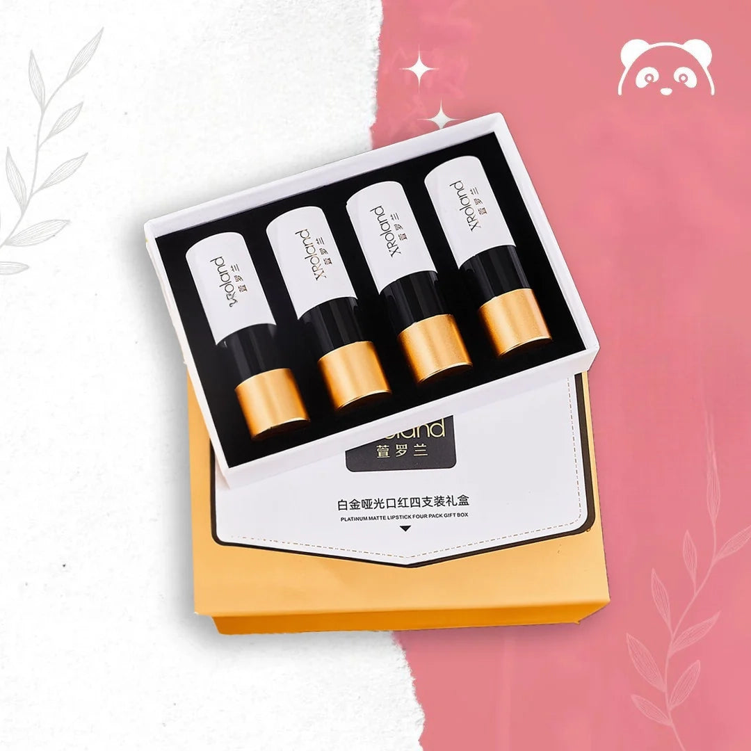 Matowa pomadka XRoland - Luksusowy zestaw 4 kolorów