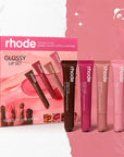 Sada balzámů na rty Rhode – 4 odstíny, lesk a péče, 4 x 10 ml
