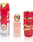 Zestaw Yara: perfumy + dezodorant + mgiełka do włosów (różowy lub czerwony)