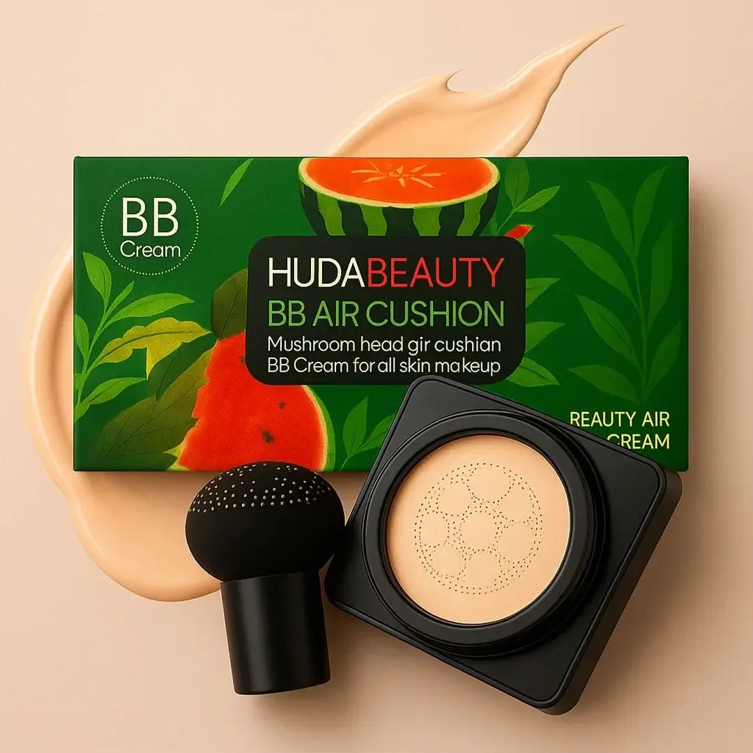 BB Cushion Foundation with “Mushroom” Sponge – Watermelon Huda Beauty –  AzjaSklep