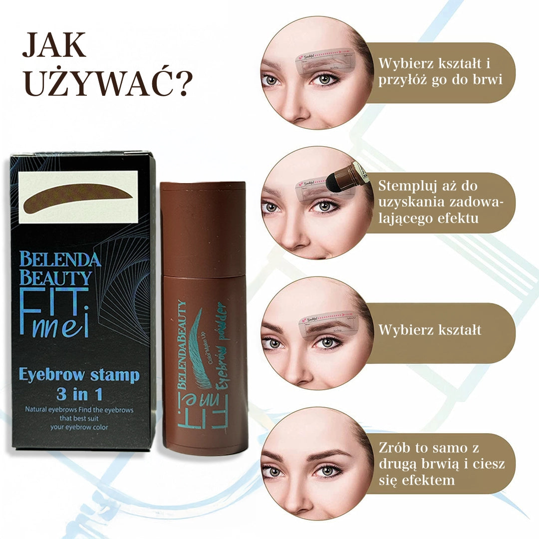 3-in-1 eyebrow stamp with three stencils