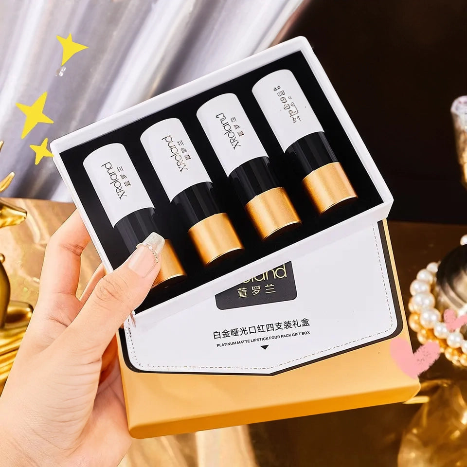 Matowa pomadka XRoland - Luksusowy zestaw 4 kolorów