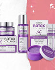 Zestaw do pielęgnacji twarzy Botox Collagen 4w1 – płatki pod oczy, maska, esencja i krem