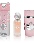 Zestaw Yara: perfumy + dezodorant + mgiełka do włosów (różowy lub czerwony)