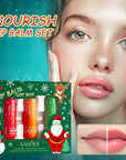 Zestaw świątecznych balsamów do ust SADOER – 3 × 4 g