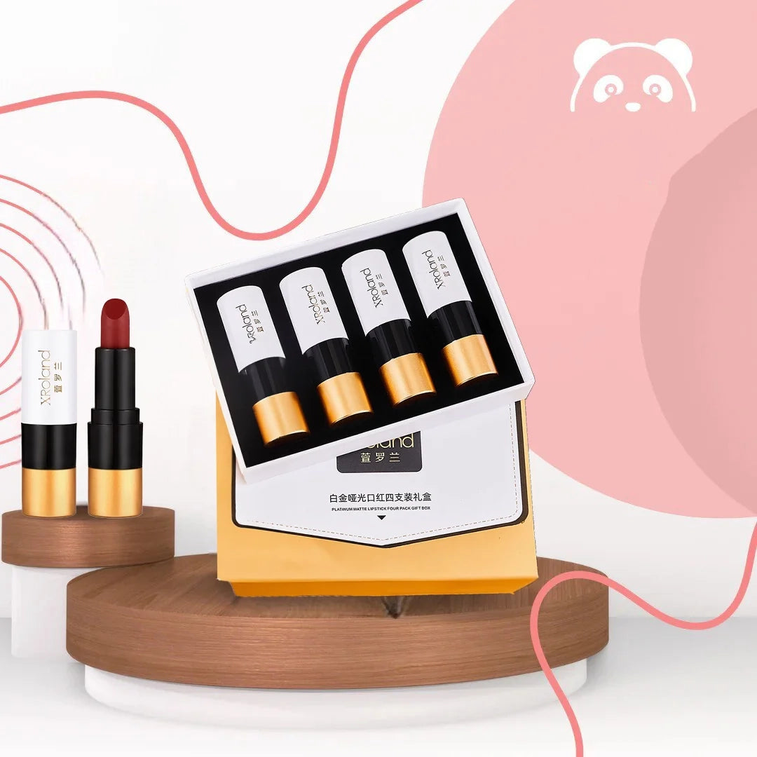 Matowa pomadka XRoland - Luksusowy zestaw 4 kolorów