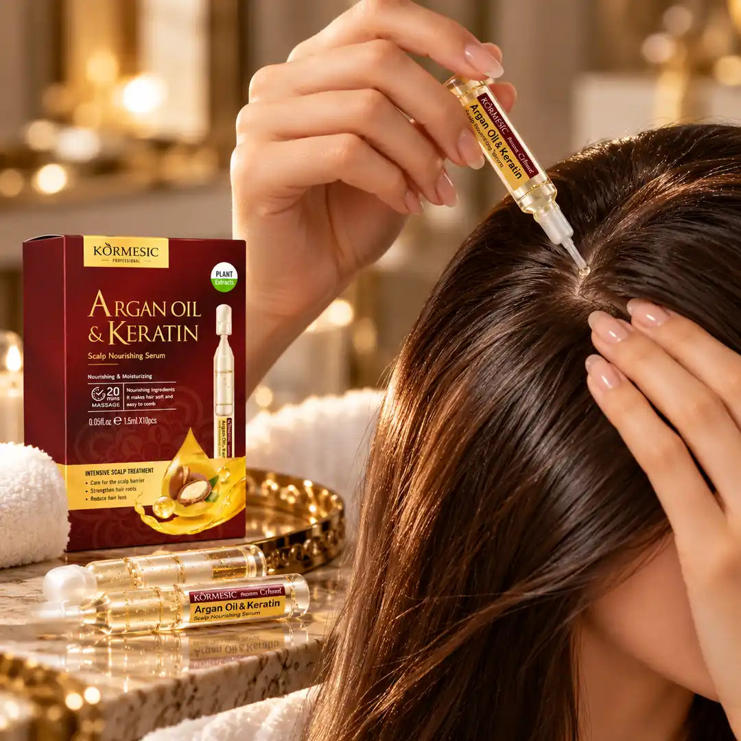 KORMESIC Argan Oil &amp; Keratin – ampułki do skóry głowy 10 × 1,5 ml