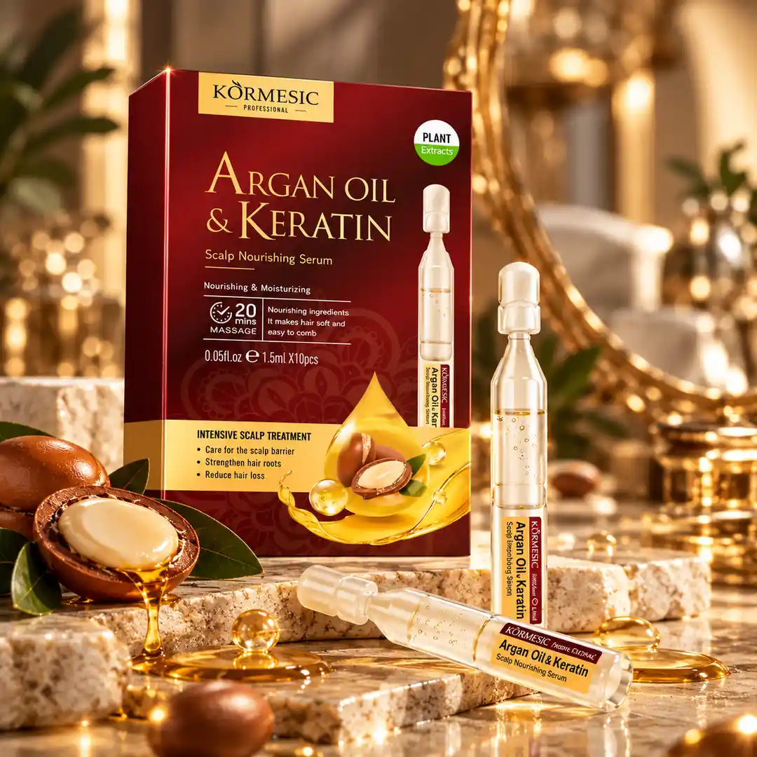 KORMESIC Argan Oil &amp; Keratin – ampułki do skóry głowy 10 × 1,5 ml