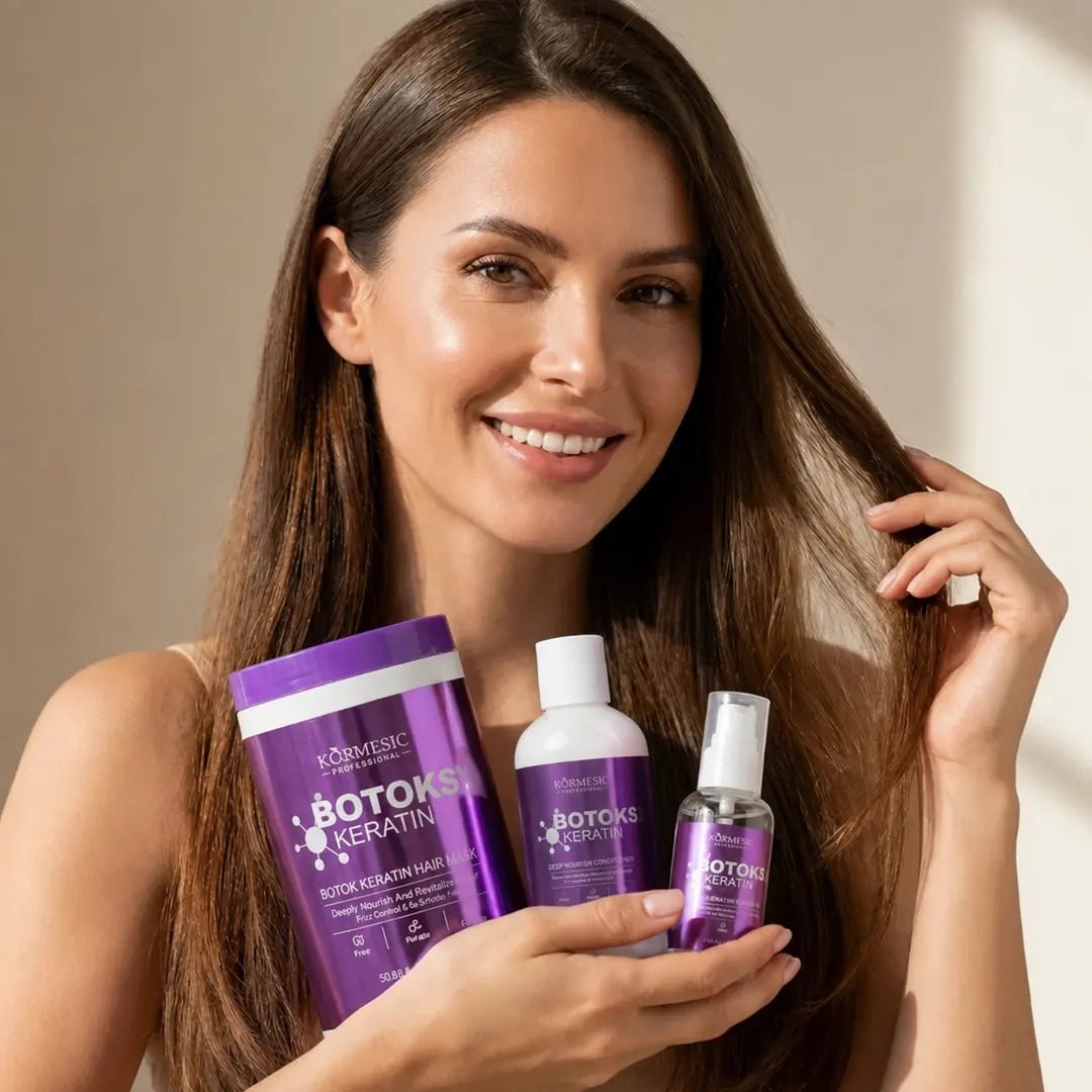Matu kopšanas komplekts ar botoksa keratīnu KORMESIC (kondicionieris, maska, serums)
