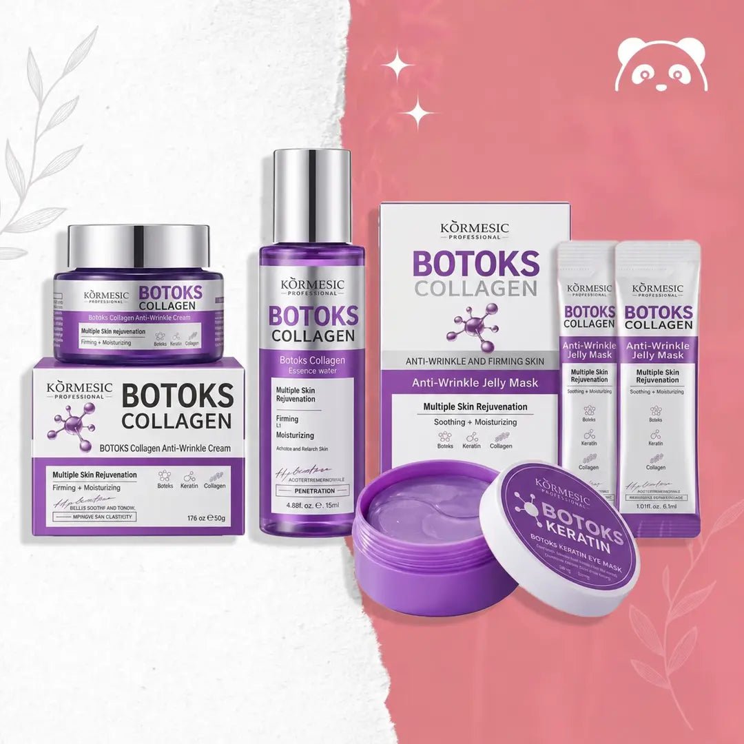 Zestaw do pielęgnacji twarzy Botoks Collagen 4w1 – płatki pod oczy, maska, esencja i krem