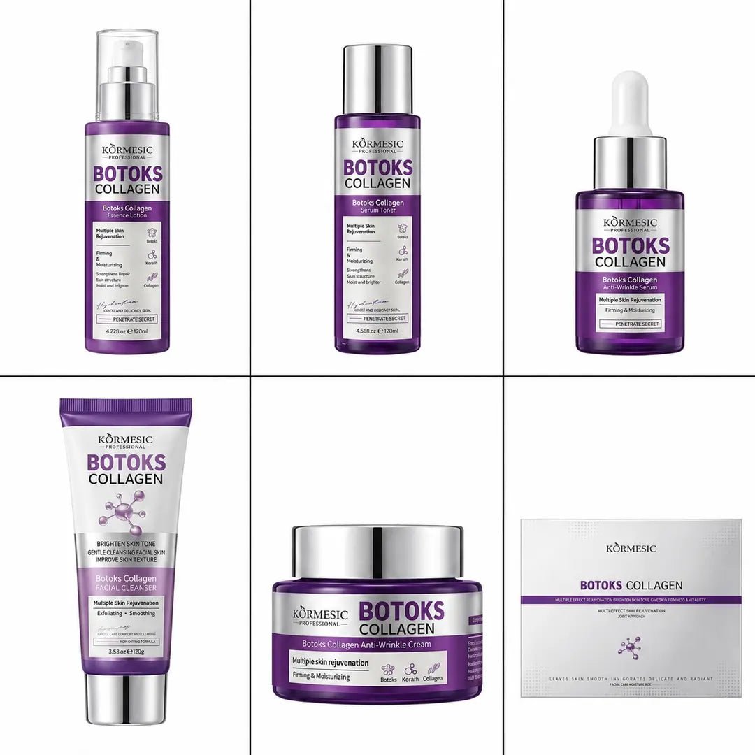 Zestaw do pielęgnacji twarzy Kormesic Botoks Collagen 5D – przeciwzmarszczkowa pielęgnacja, 5 produktów - Zestawy do twarzy