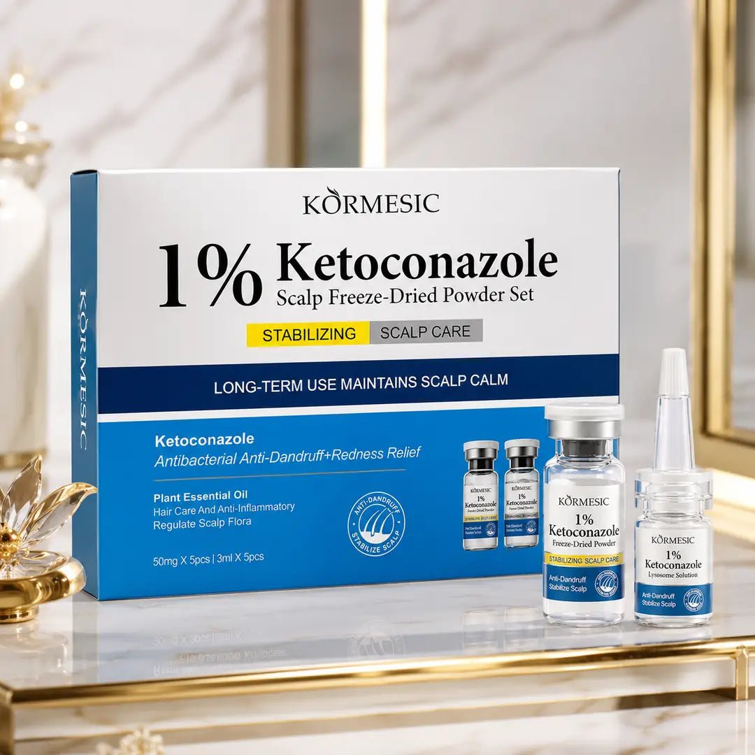 Zestaw do pielęgnacji skóry głowy z 1% ketokonazolem Kormesic – 5 × 50 mg + 5 × 3 ml