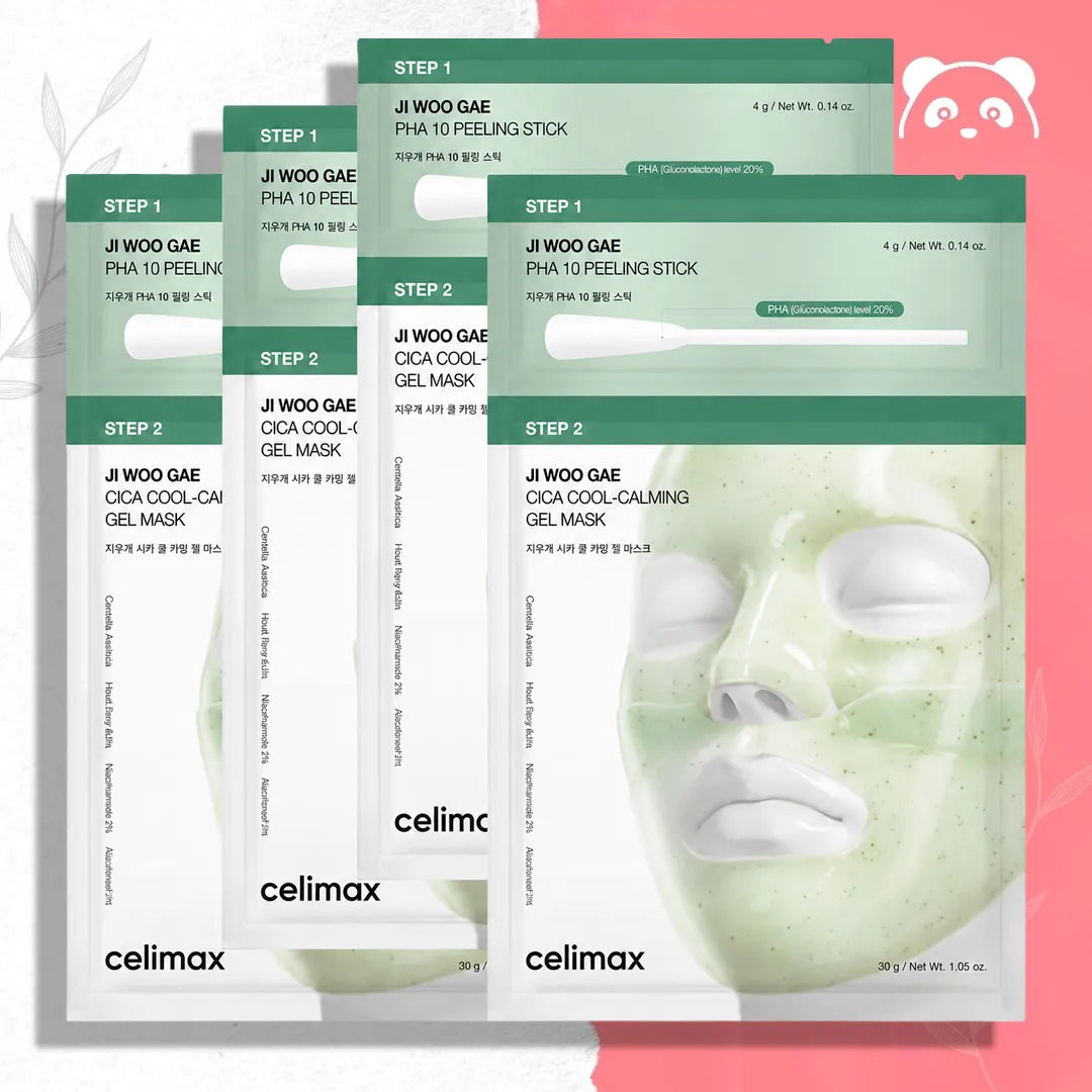 Celimax Ji Woo Gae Cica PHA slupovací gelová maska ve 2 krocích 4 g × 30 g