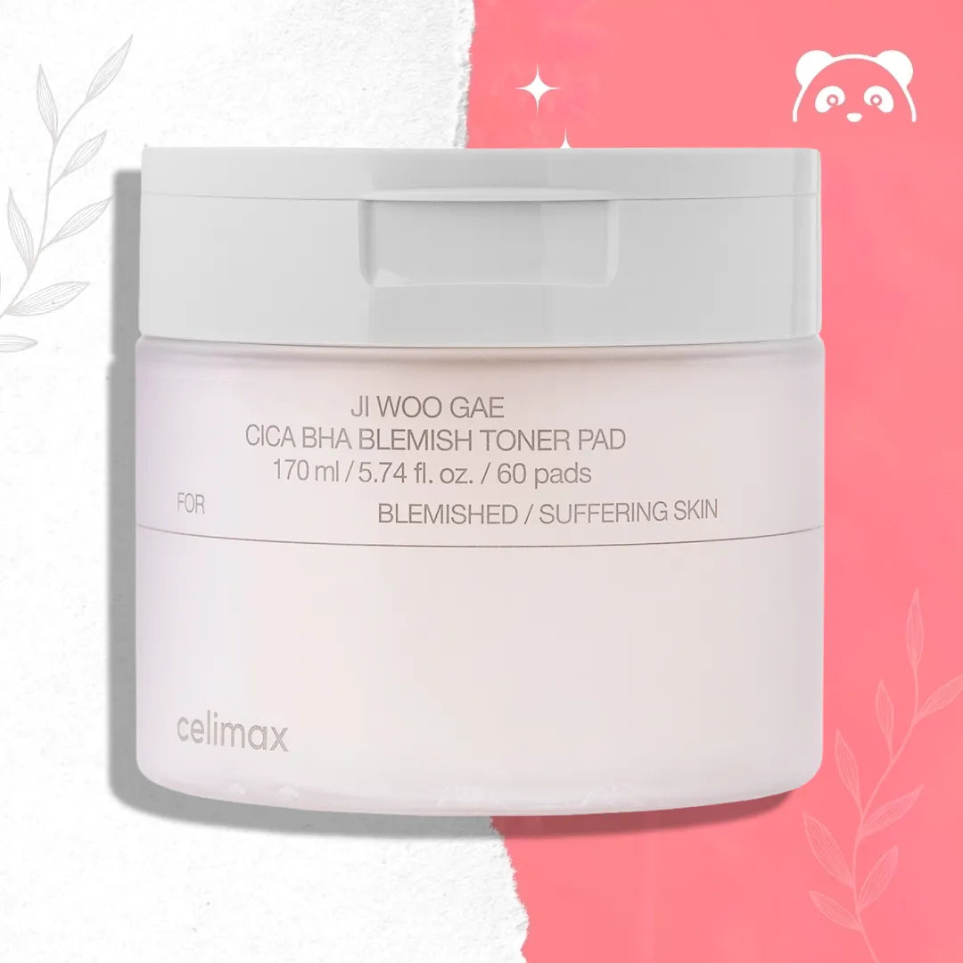 Veido šveitiklio pagalvėlės su BHA, PHA ir LHA rūgštimis – „Celimax Cica BHA Blemish Toner Pad“, 60 vnt.