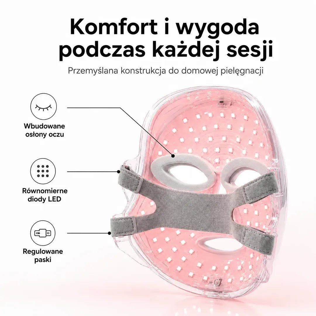 LED maska na fototerapii obličeje 7 barev – domácí spa proti nedokonalostem