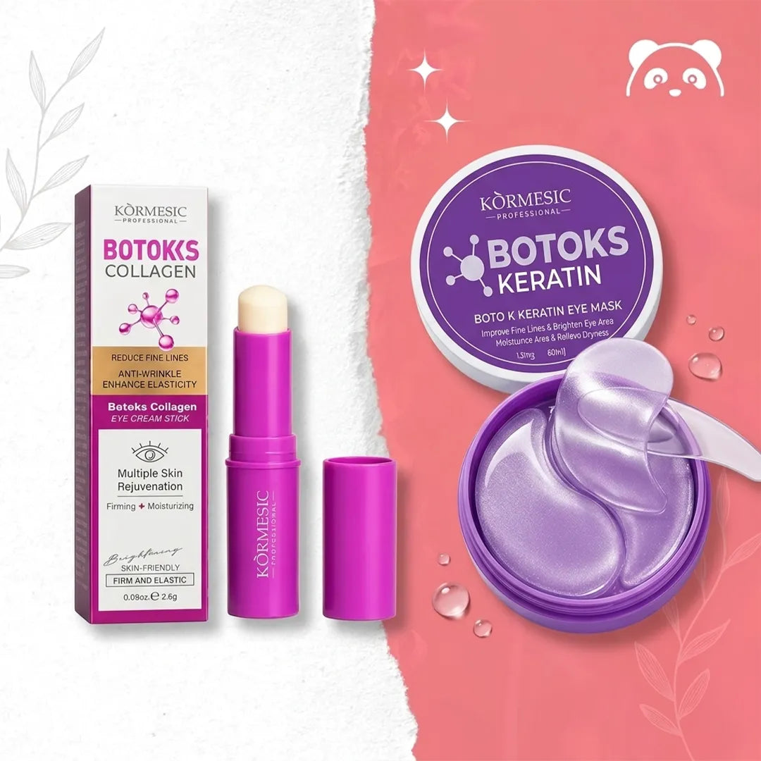 Zestaw pod oczy Kormesic – płatki pod oczy Botoks Keratin 60 szt. + stick pod oczy Botoks Collagen 5 g