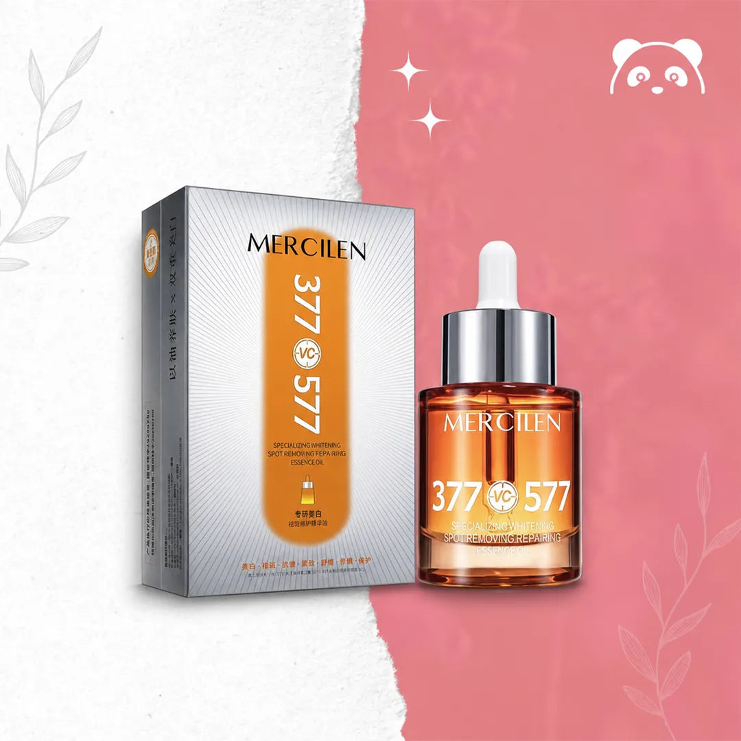 Olejek-serum do twarzy Mercilen 377 VC 577 – na przebarwienia, zmarszczki i utratę blasku, 30 ml
