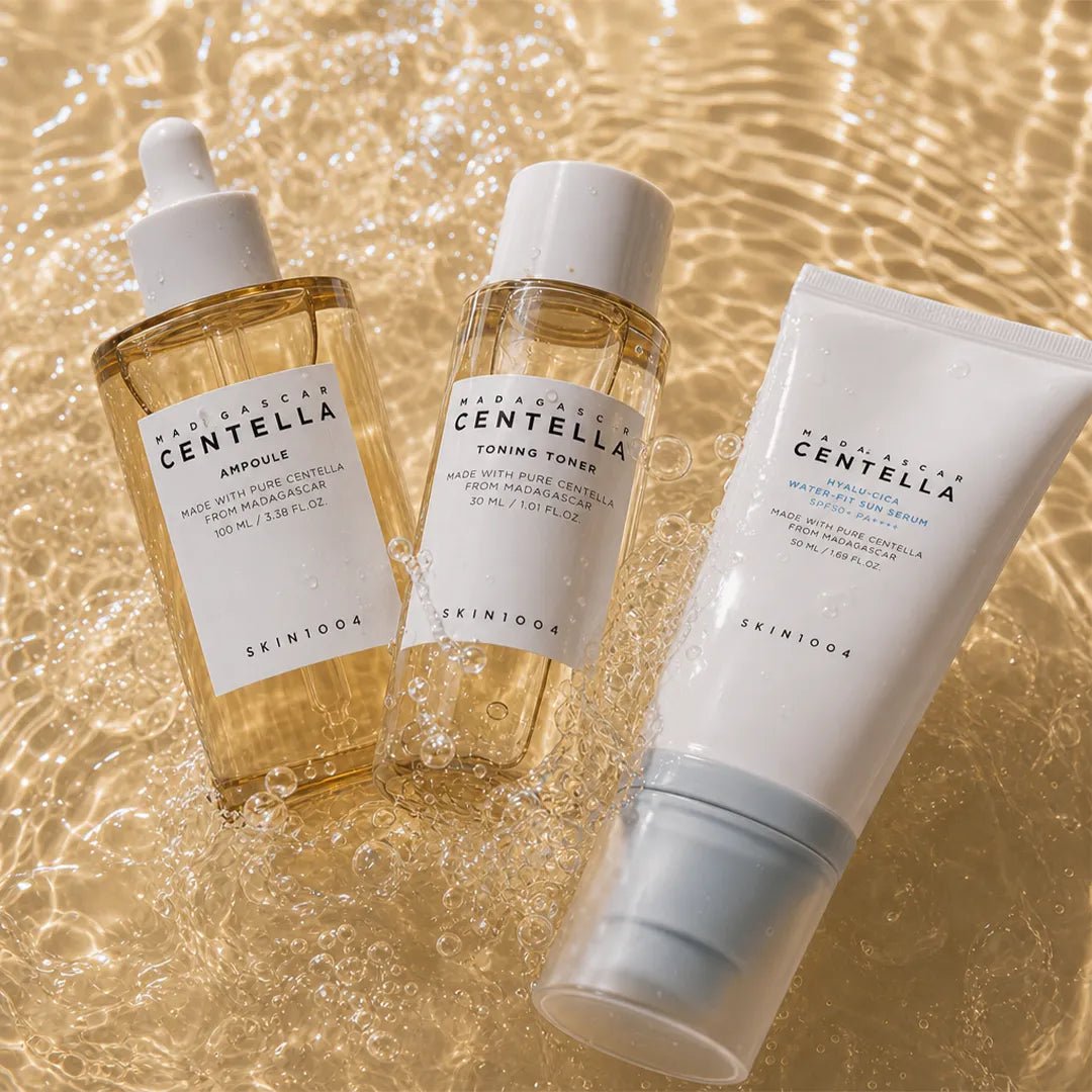 Gesichtspflege-Set Skin1004 Madagascar Centella – Ampulle, Toner und Serum mit SPF