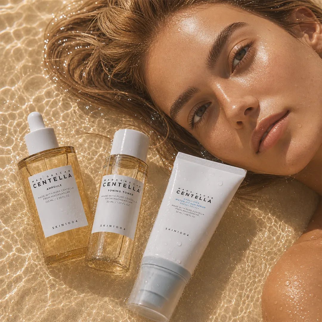 Gesichtspflege-Set Skin1004 Madagascar Centella – Ampulle, Toner und Serum mit SPF