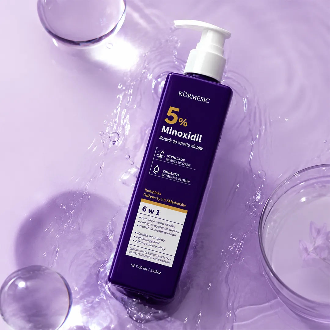Roztwór do skóry głowy Kormesic 5% Minoxidil – wsparcie wzrostu i gęstości włosów