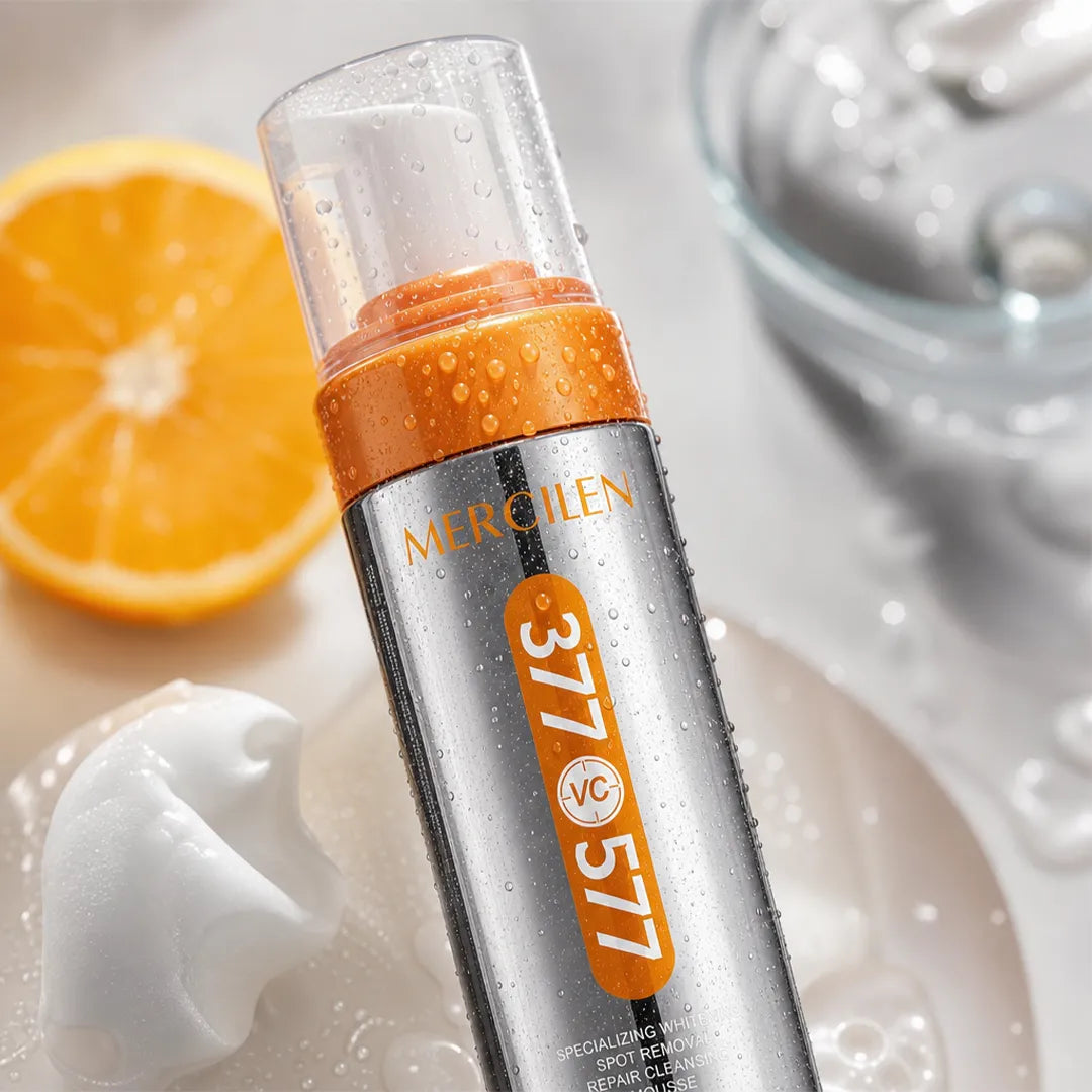 Pianka do mycia twarzy Mercilen 377 VC 577 – rozjaśnienie przebarwień i głębokie oczyszczenie, 150 ml