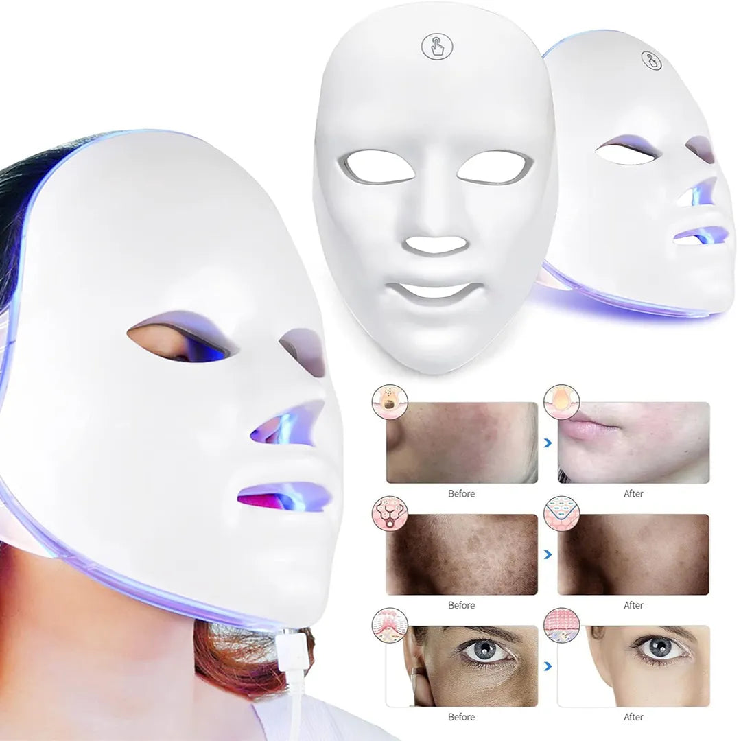 Maska LED do fototerapii twarzy 7-kolorowa – domowe spa przeciw niedoskonałościom
