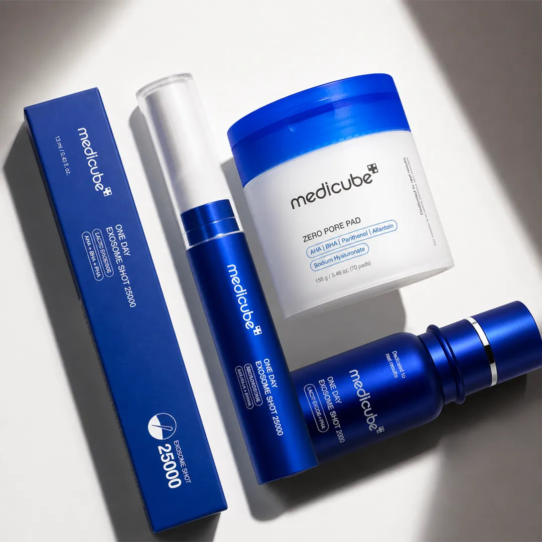 Zestaw do zwężania i oczyszczania porów Medicube 3w1 – płatki 70 szt. + ampułka 30 ml + serum 13 ml