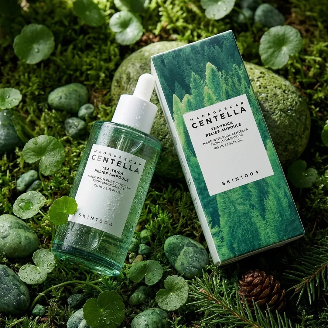 Zestaw do pielęgnacji skóry problematycznej SKIN1004 Tea-Trica 3w1 – serum 100 ml + krem punktowy 20 ml + krem kojący 75 ml