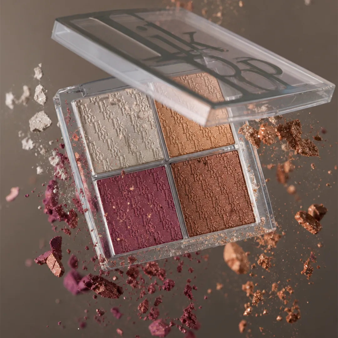 Paleta do makijażu 4 kolory TikTop – cienie, róż i rozświetlenie