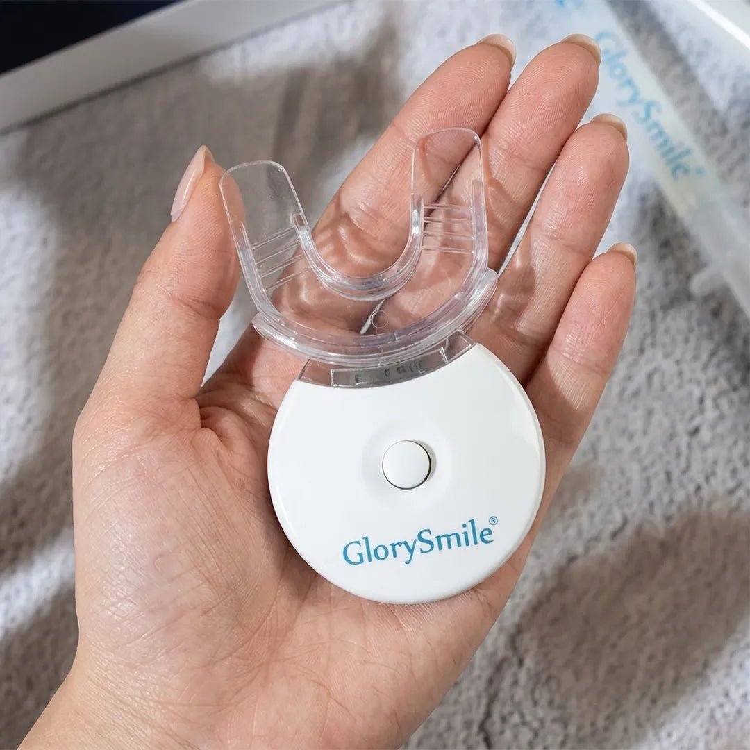 GlorySmile teeth whitening set – LED tray + 3 whitening gels
