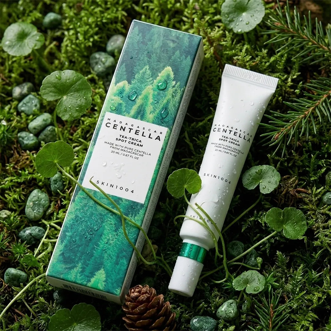 Zestaw do pielęgnacji skóry problematycznej SKIN1004 Tea-Trica 3w1 – serum 100 ml + krem punktowy 20 ml + krem kojący 75 ml