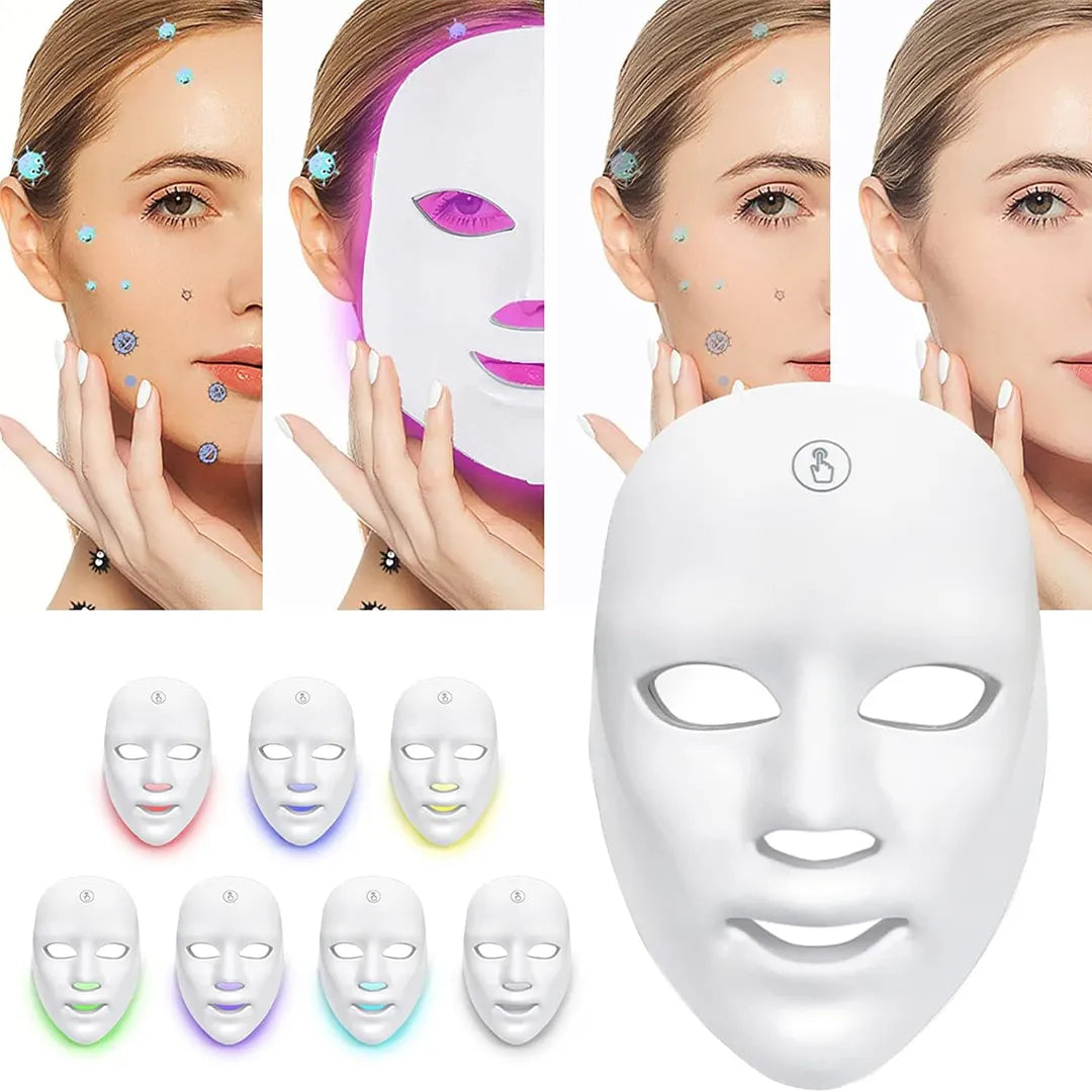 Maska LED do fototerapii twarzy 7-kolorowa – domowe spa przeciw niedoskonałościom
