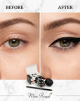 Eyeliner żelowy Miss Royal Long Wear Gel Eyeliner – wodoodporna kreska, 2 kolory + 2 pędzelki