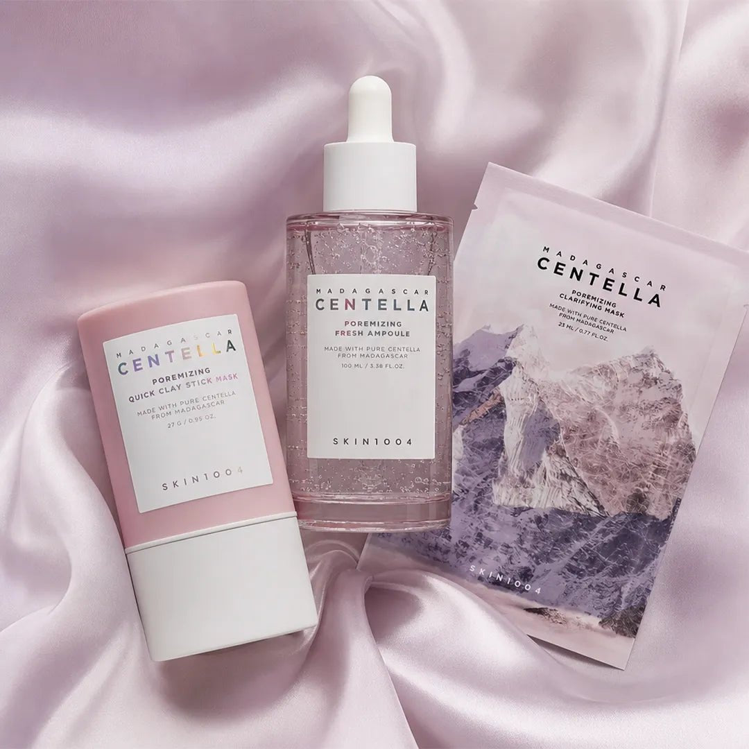 Zestaw do pielęgnacji porów SKIN1004 Madagascar Centella Poremizing 3w1 – serum + maska + maska w sztyfcie