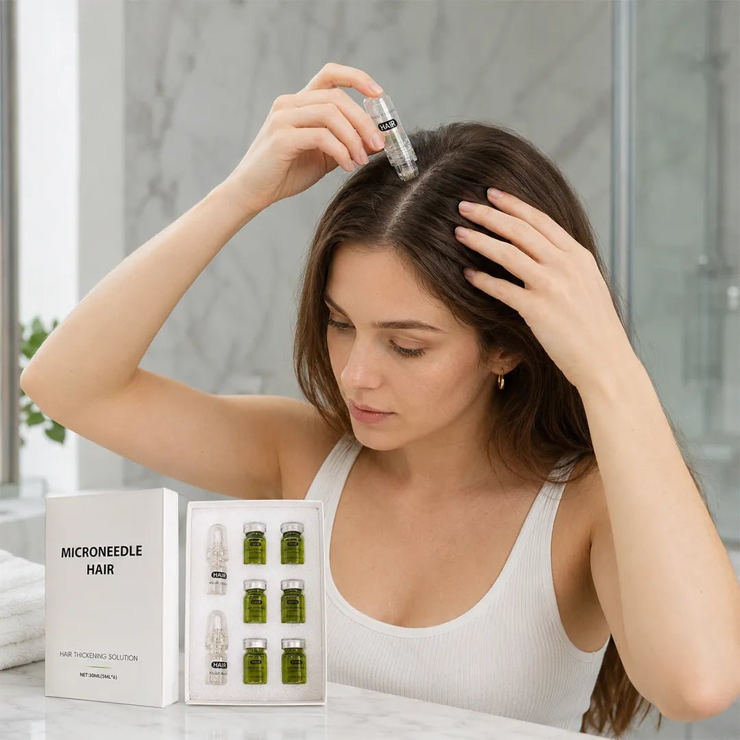 Zestaw mikroigłowy do włosów Microneedle Hair – serum zagęszczające i aplikatory, 30 ml