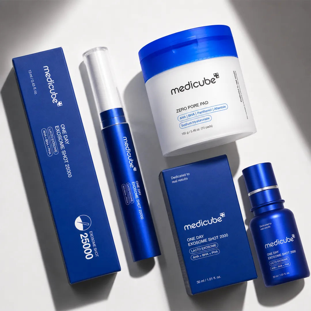 Zestaw do zwężania i oczyszczania porów Medicube 3w1 – płatki 70 szt. + ampułka 30 ml + serum 13 ml