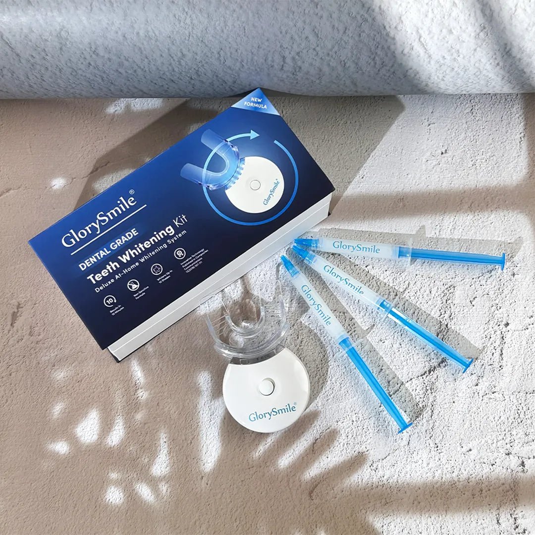 GlorySmile teeth whitening set – LED tray + 3 whitening gels