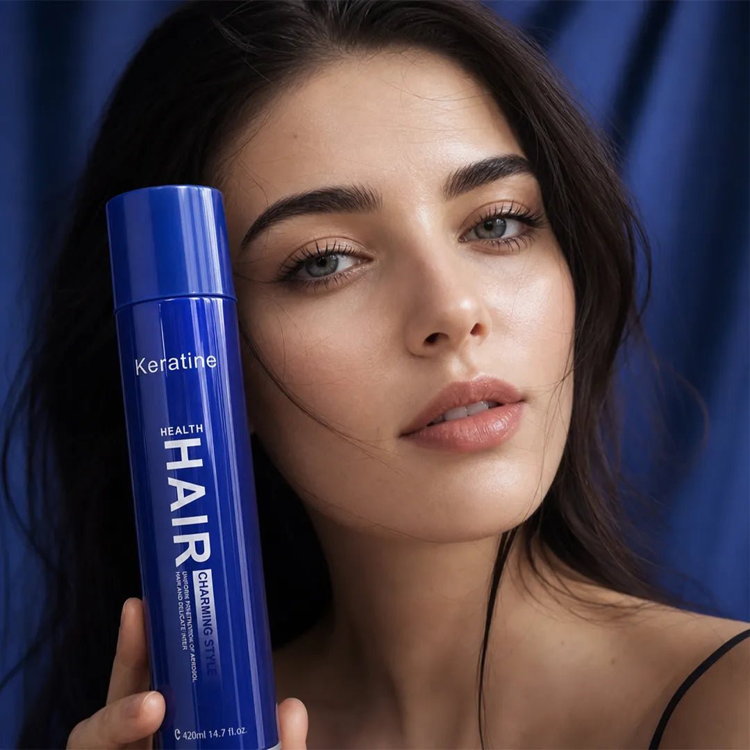 Lakier do włosów z keratyną i kolagenem Keratine Health Hair – elastyczne utrwalenie, 420 ml