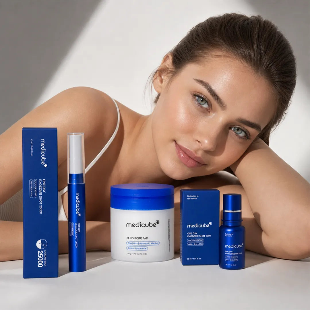 Zestaw do zwężania i oczyszczania porów Medicube 3w1 – płatki 70 szt. + ampułka 30 ml + serum 13 ml