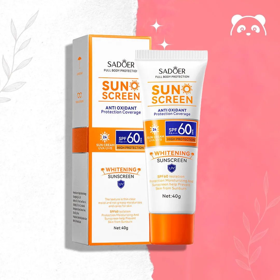 Krem przeciwsłoneczny do twarzy i ciała Sadoer SPF 60 PA+++ 40 g