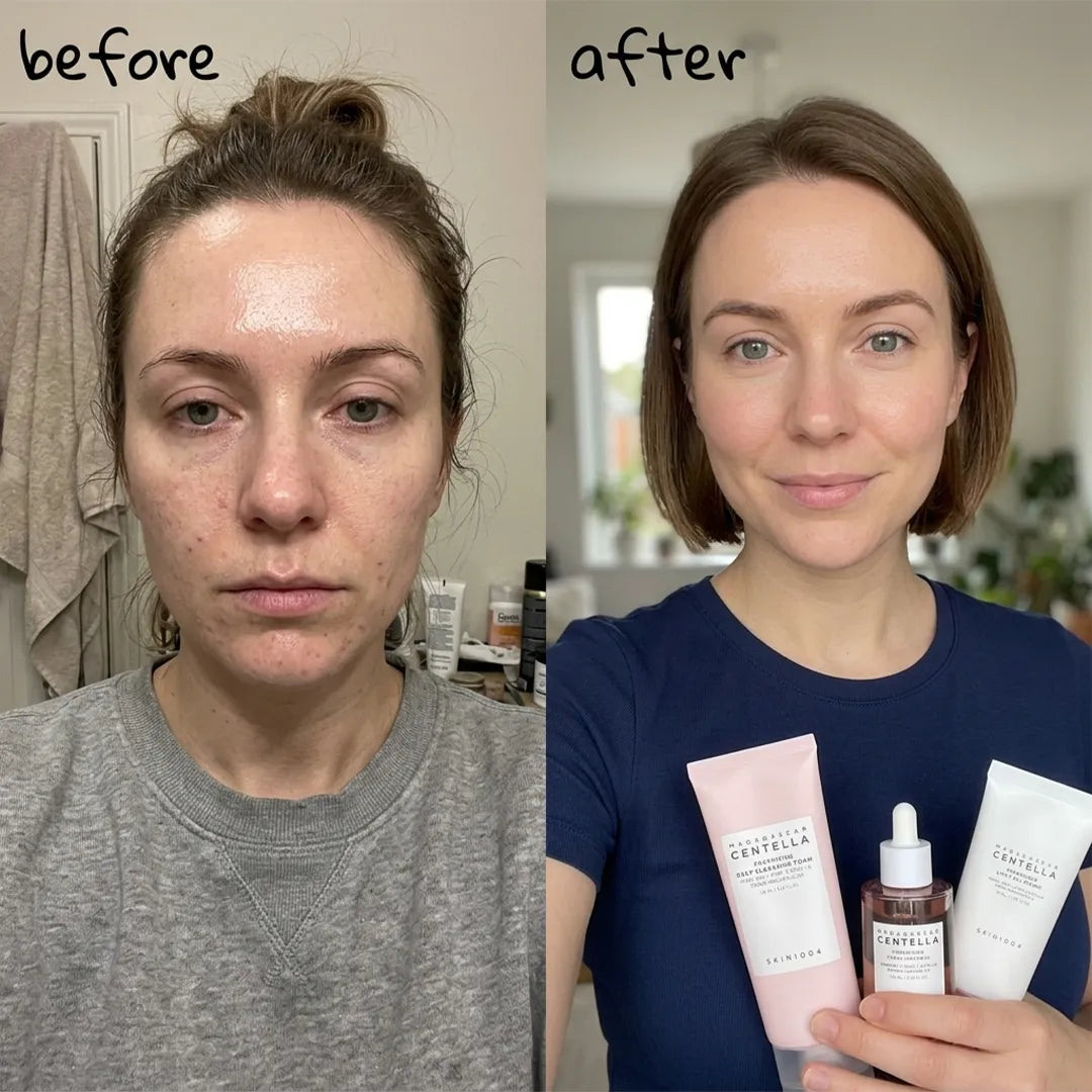 Zestaw do zwężania porów SKIN1004 Madagascar Centella Poremizing 3w1 – pianka 125 ml + ampułka 30 ml + krem-żel 75 ml