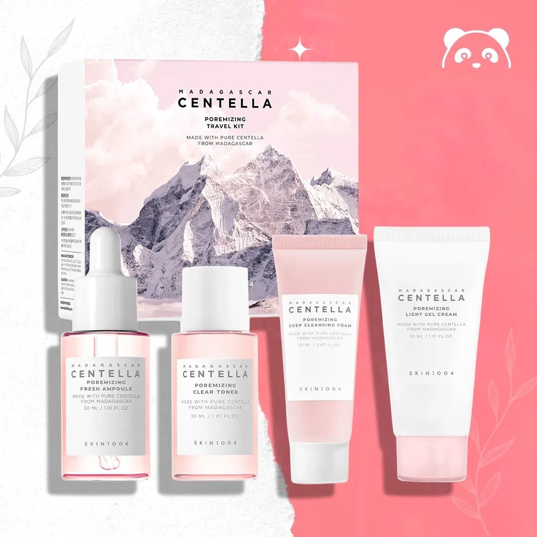 SKIN1004 Madagascar Centella Poremizing Travel Kit – zestaw podróżny do twarzy, 4 szt. - Zestawy do twarzy