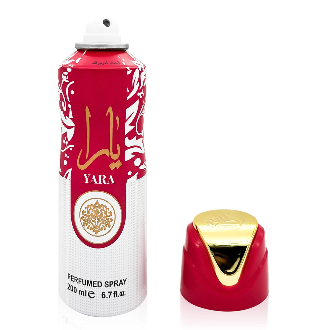 Zestaw Yara: perfumy + dezodorant + mgiełka do włosów (różowy lub czerwony)