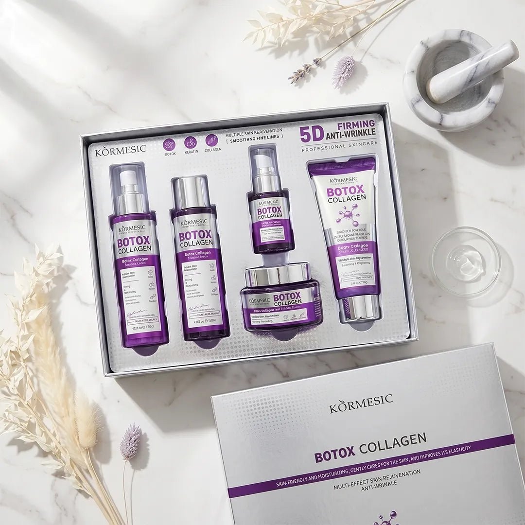 Zestaw do pielęgnacji twarzy Kormesic Botox Collagen 5D – przeciwzmarszczkowa pielęgnacja, 5 produktów