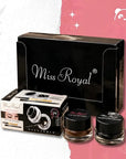 Eyeliner żelowy Miss Royal Long Wear Gel Eyeliner – wodoodporna kreska, 2 kolory + 2 pędzelki