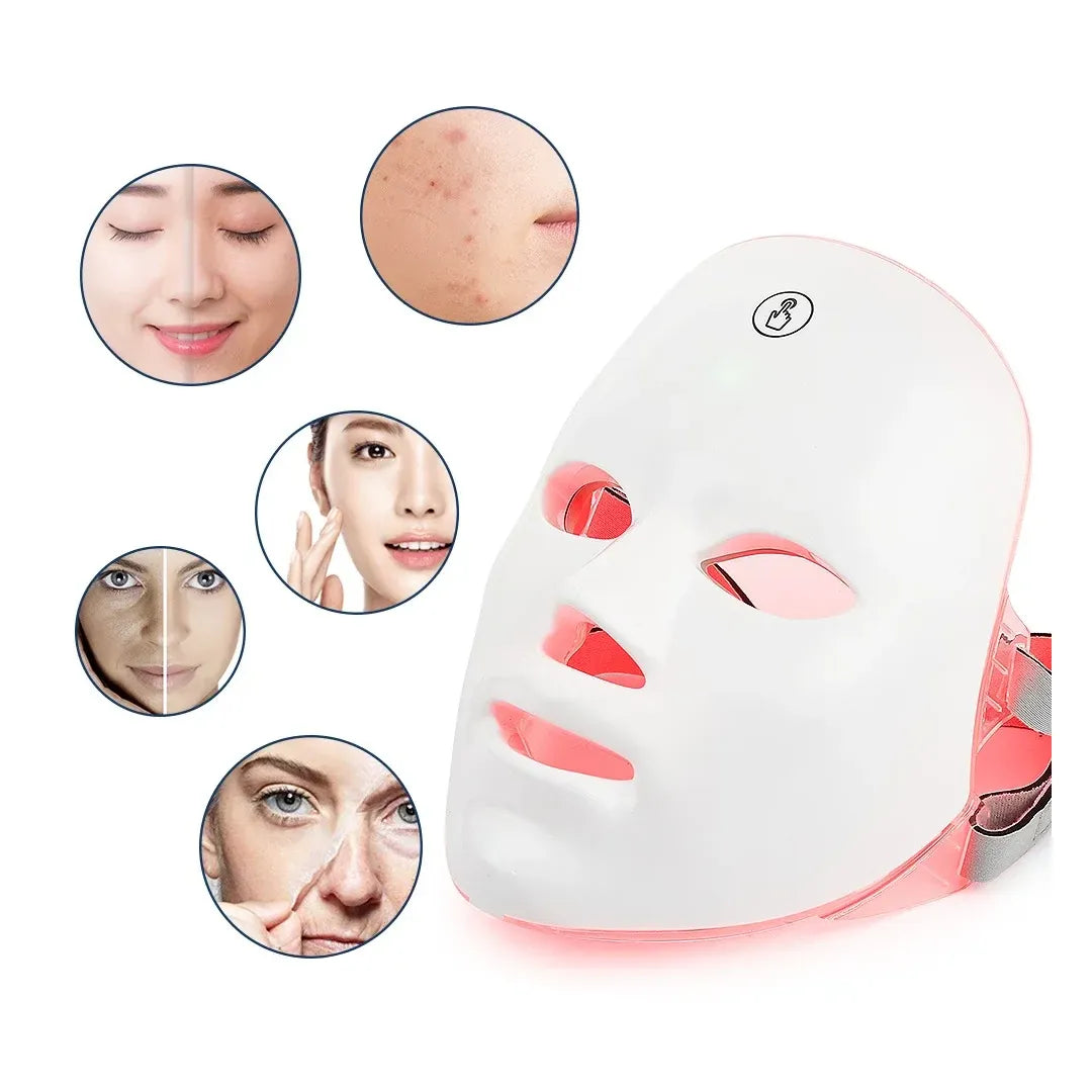 Maska LED do fototerapii twarzy 7-kolorowa – domowe spa przeciw niedoskonałościom