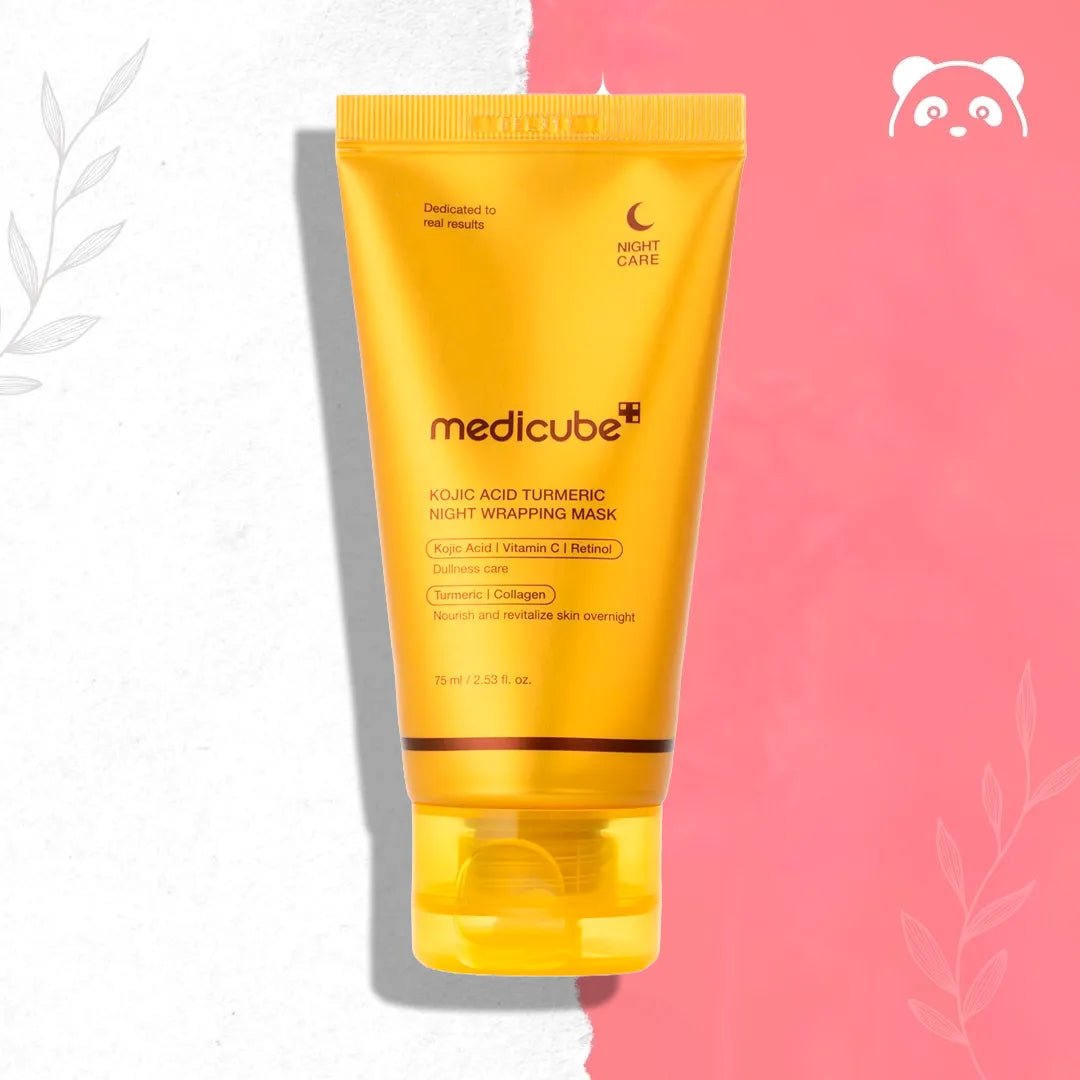 Całonocna maska do twarzy z kwasem kojowym Medicube Kojic Acid Turmeric Night Wrapping Mask – 75 ml